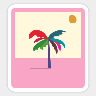 Abstract Palm Tree Pastel Colors Sticker